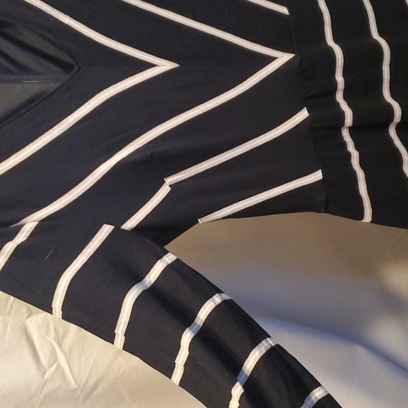 WHBM Stripe Bodycon Midi Dress SZ 00 - Picture 3 of 7